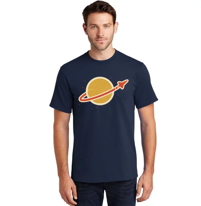 Retro Vintage Planet Space Shuttle Logo Tall T-Shirt