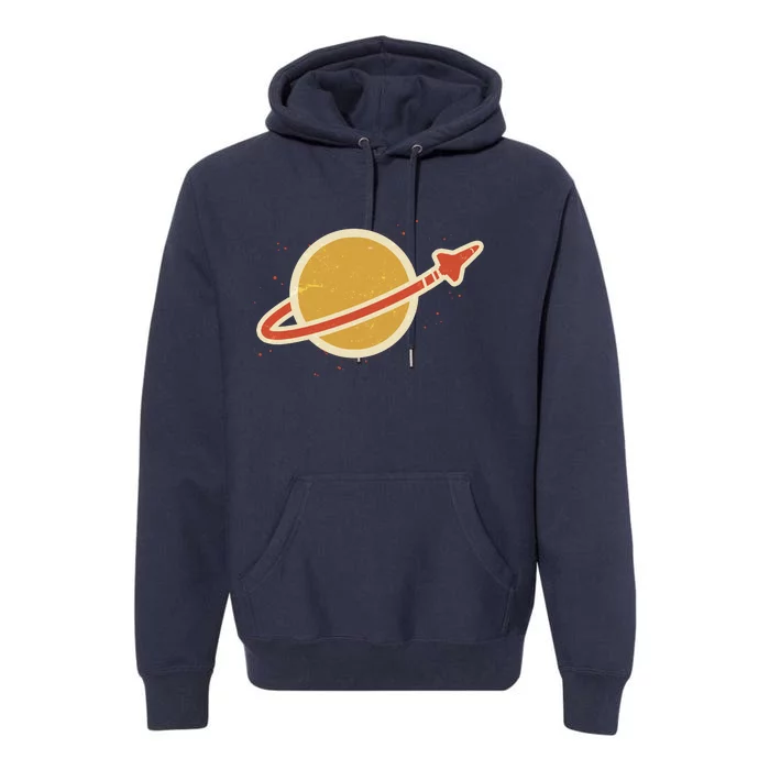 Retro Vintage Planet Space Shuttle Logo Premium Hoodie