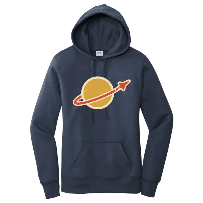 Retro Vintage Planet Space Shuttle Logo Women's Pullover Hoodie