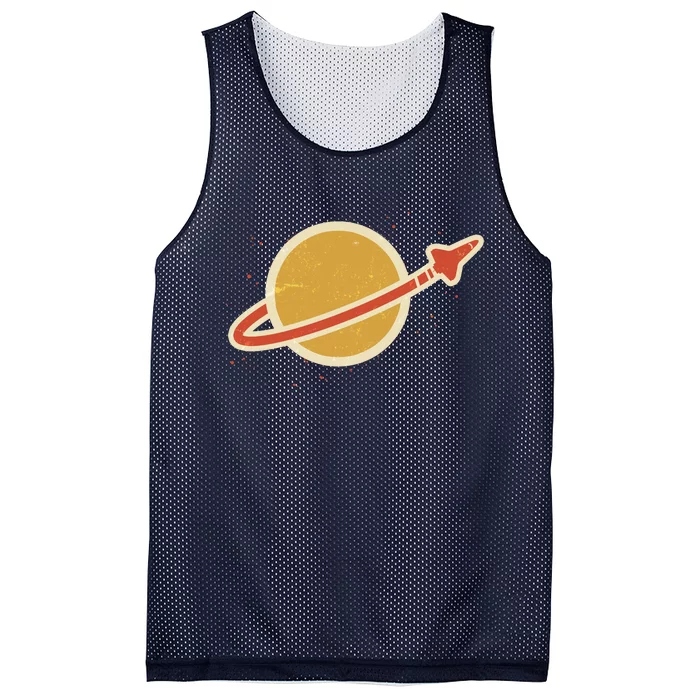 Retro Vintage Planet Space Shuttle Logo Mesh Reversible Basketball Jersey Tank