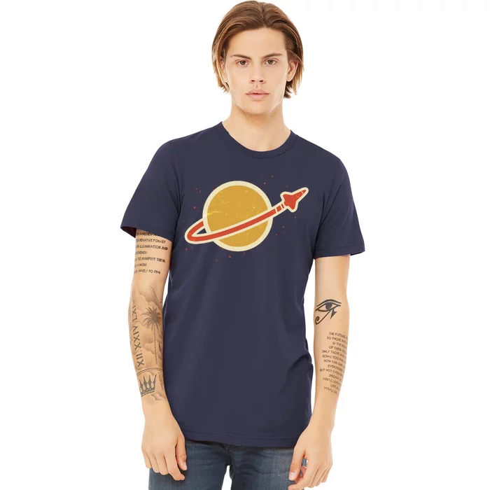 Retro Vintage Planet Space Shuttle Logo Premium T-Shirt