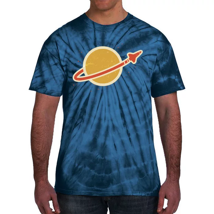 Retro Vintage Planet Space Shuttle Logo Tie-Dye T-Shirt