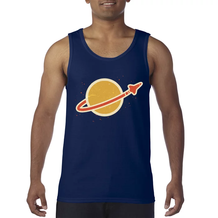 Retro Vintage Planet Space Shuttle Logo Tank Top