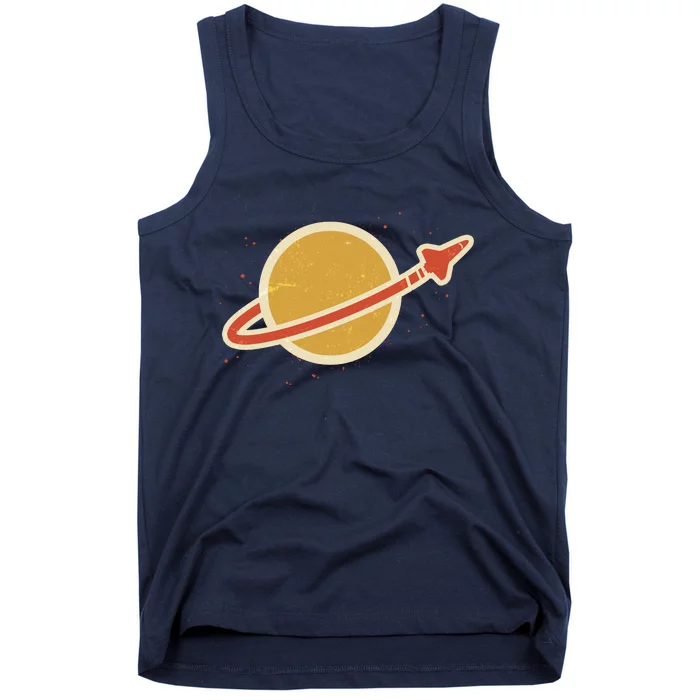 Retro Vintage Planet Space Shuttle Logo Tank Top