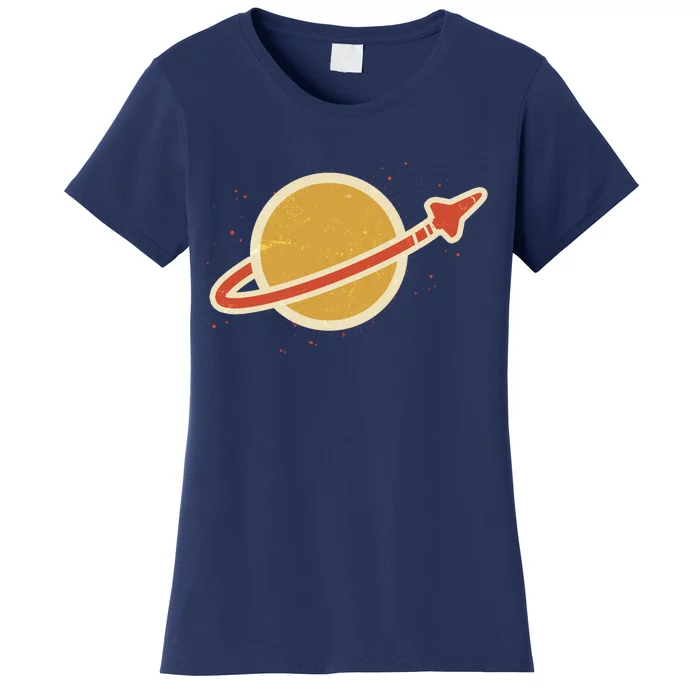 Retro Vintage Planet Space Shuttle Logo Women's T-Shirt