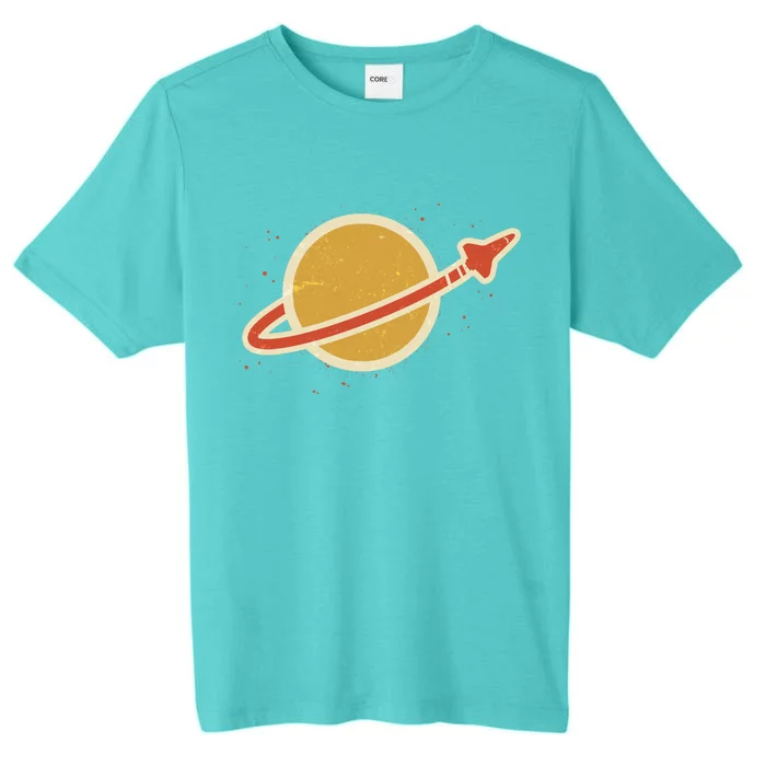 Retro Vintage Planet Space Shuttle Logo ChromaSoft Performance T-Shirt