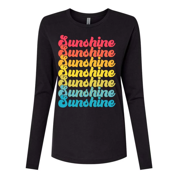 Retro Vintage Sunshine Sun Text Womens Cotton Relaxed Long Sleeve T-Shirt