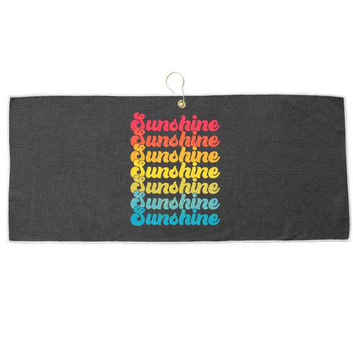 Retro Vintage Sunshine Sun Text Large Microfiber Waffle Golf Towel