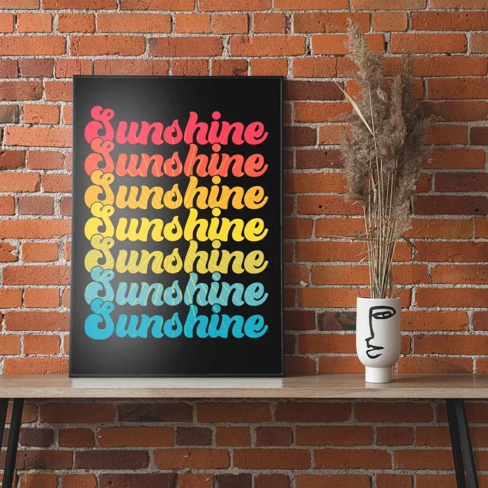 Retro Vintage Sunshine Sun Text Poster