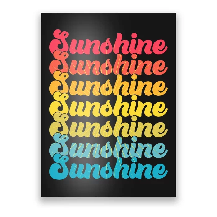 Retro Vintage Sunshine Sun Text Poster