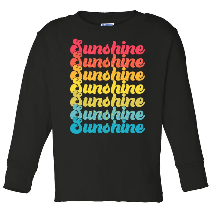 Retro Vintage Sunshine Sun Text Toddler Long Sleeve Shirt