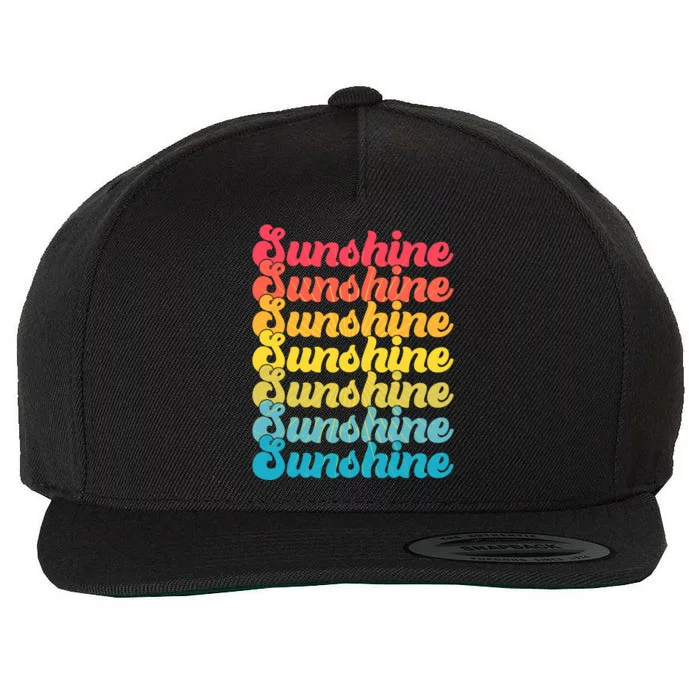 Retro Vintage Sunshine Sun Text Wool Snapback Cap