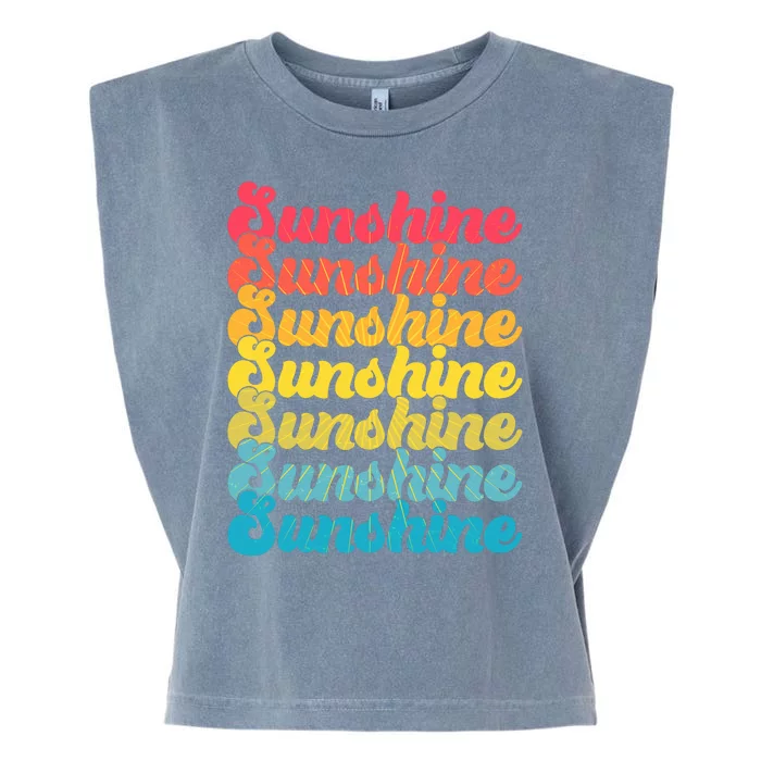 Retro Vintage Sunshine Sun Text Garment-Dyed Women's Muscle Tee