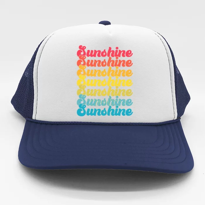 Retro Vintage Sunshine Sun Text Trucker Hat