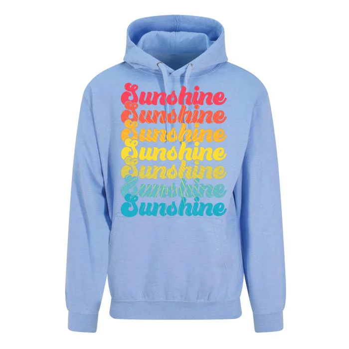 Retro Vintage Sunshine Sun Text Unisex Surf Hoodie