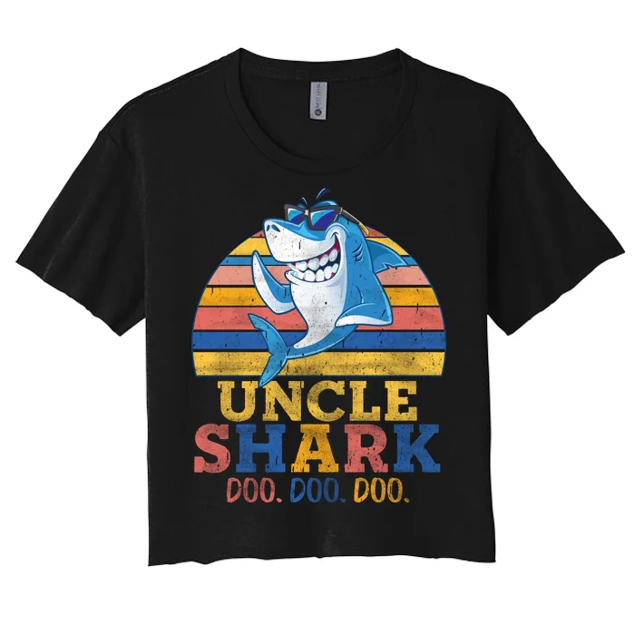 Retro Vintage Uncle Shark Doo Women's Crop Top Tee