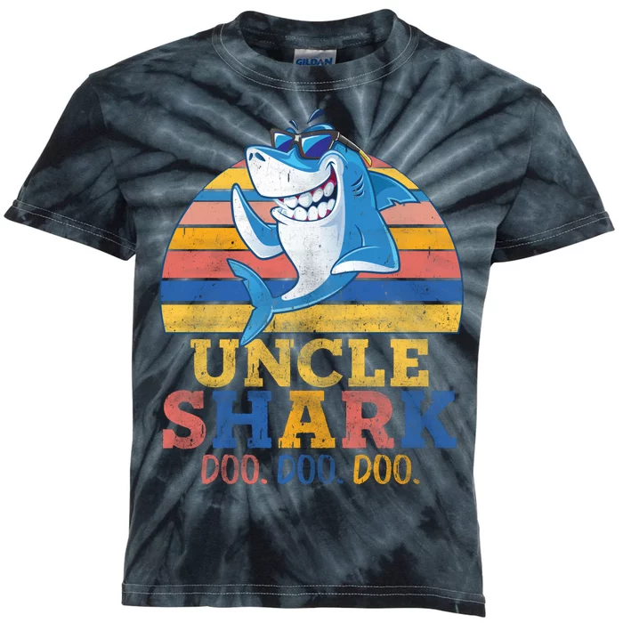 Retro Vintage Uncle Shark Doo Kids Tie-Dye T-Shirt