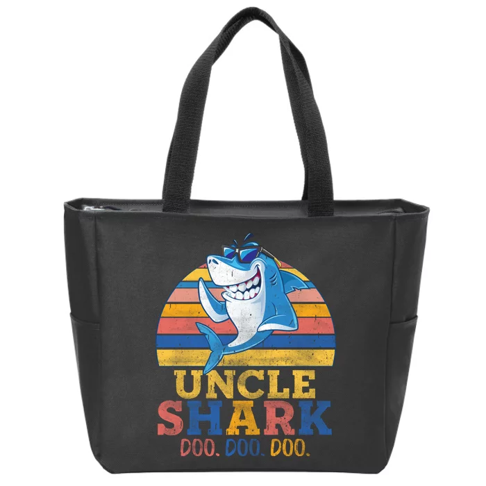 Retro Vintage Uncle Shark Doo Zip Tote Bag