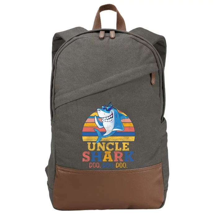 Retro Vintage Uncle Shark Doo Cotton Canvas Backpack