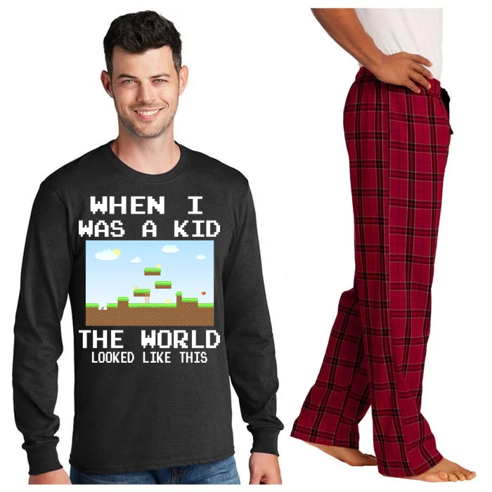 Retro When I Was A Kid The World Look Like This Long Sleeve Pajama Set