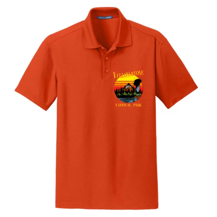 Retro Yellowstone National Park Dry Zone Grid Performance Polo