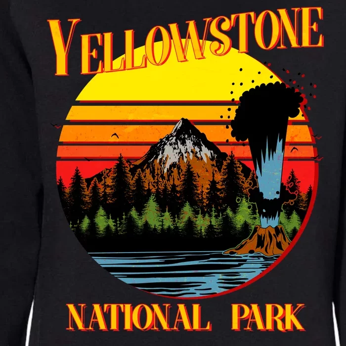 Retro Yellowstone National Park Womens California Wash Sweatshirt