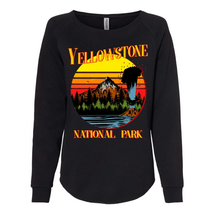 Retro Yellowstone National Park Womens California Wash Sweatshirt