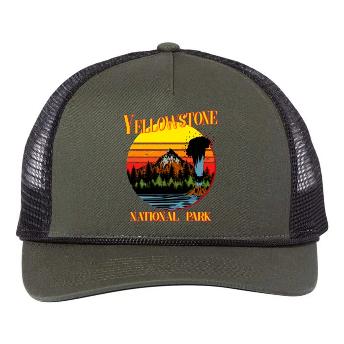 Retro Yellowstone National Park Retro Rope Trucker Hat Cap