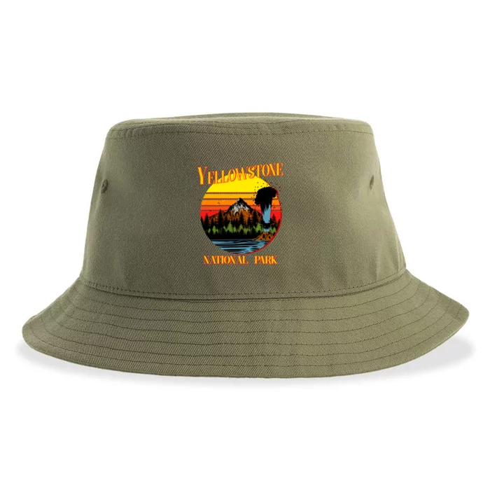 Retro Yellowstone National Park Sustainable Bucket Hat