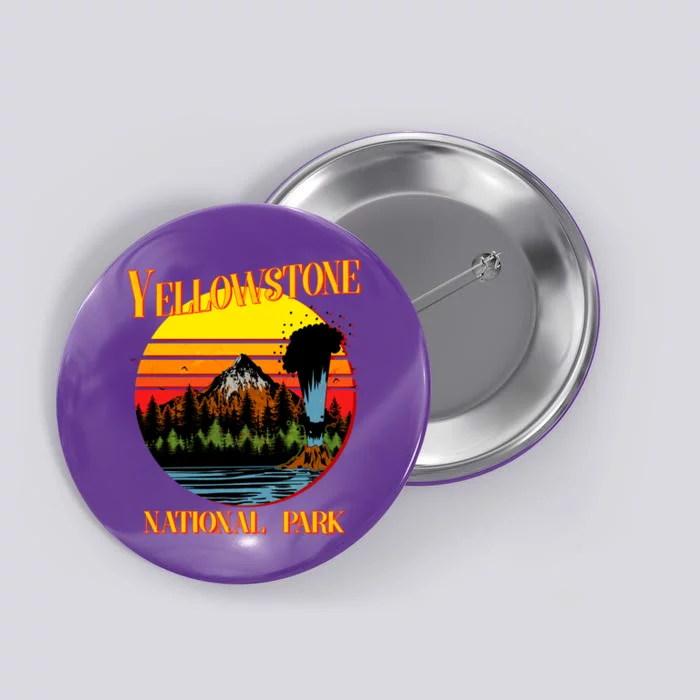 Retro Yellowstone National Park Button