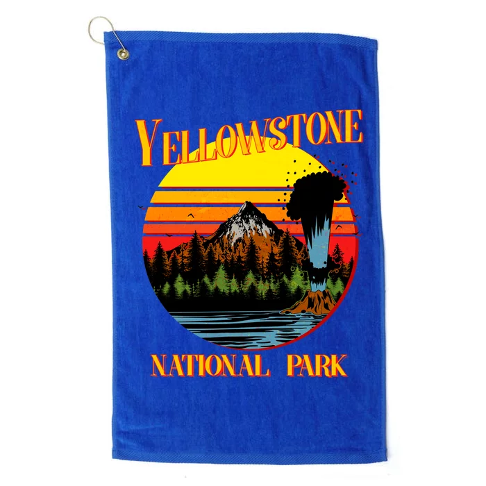 Retro Yellowstone National Park Platinum Collection Golf Towel