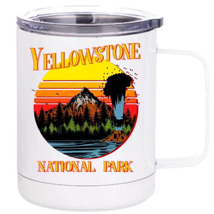 Retro Yellowstone National Park Front & Back 12oz Stainless Steel Tumbler Cup