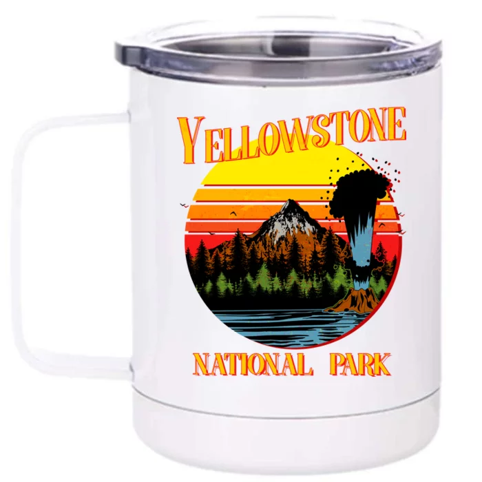 Retro Yellowstone National Park Front & Back 12oz Stainless Steel Tumbler Cup