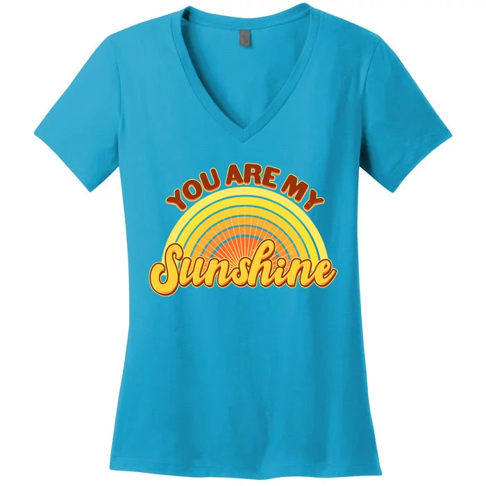 Retro You Are My Sunshine Sunbow Women's V-Neck T-Shirt