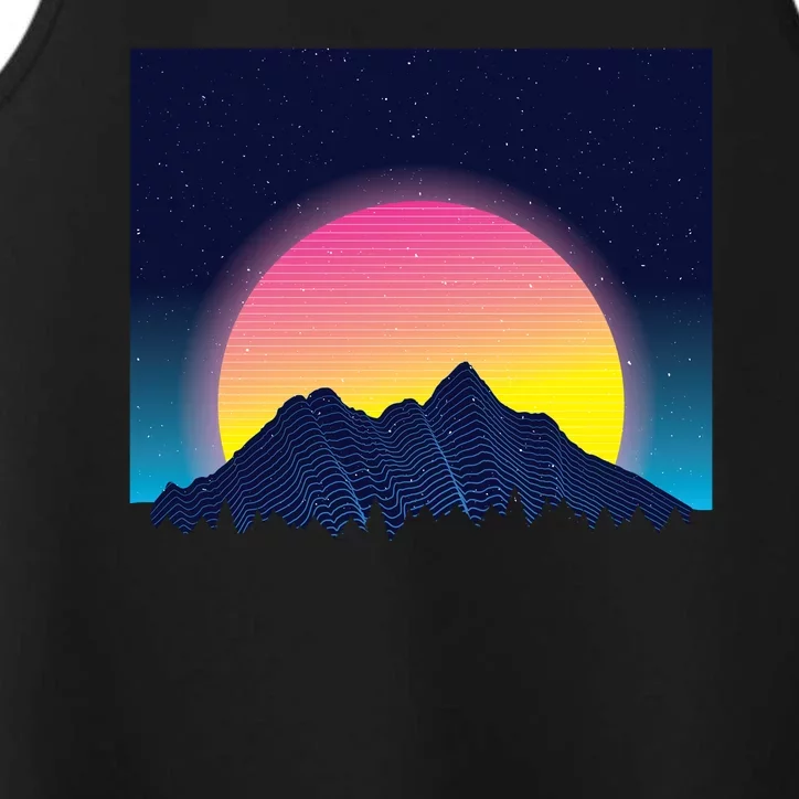 Retrowave Mountains Performance Tank