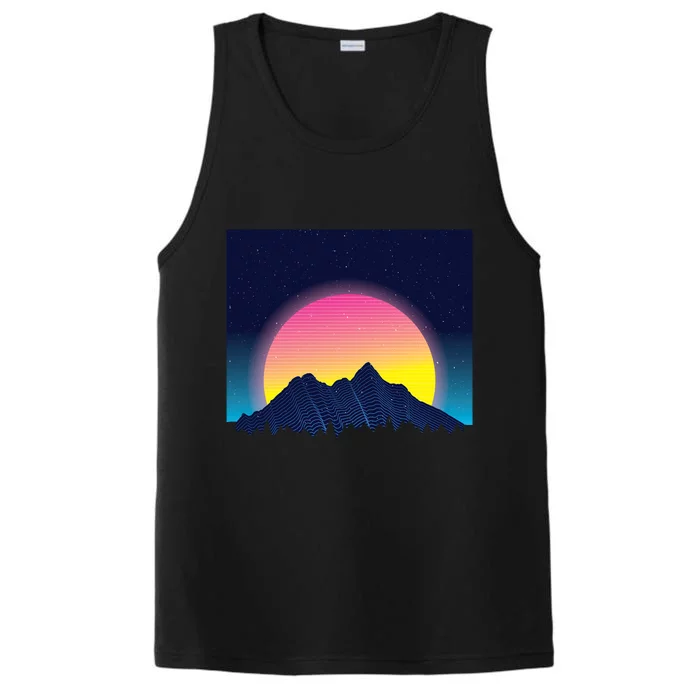 Retrowave Mountains Performance Tank