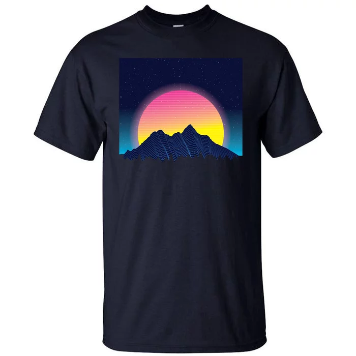 Retrowave Mountains Tall T-Shirt