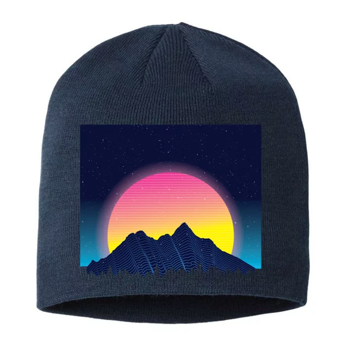 Retrowave Mountains 8 1/2in Sustainable Knit Beanie