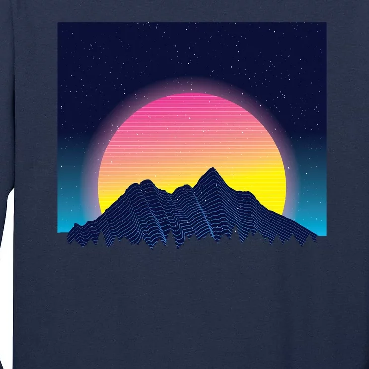 Retrowave Mountains Tall Long Sleeve T-Shirt