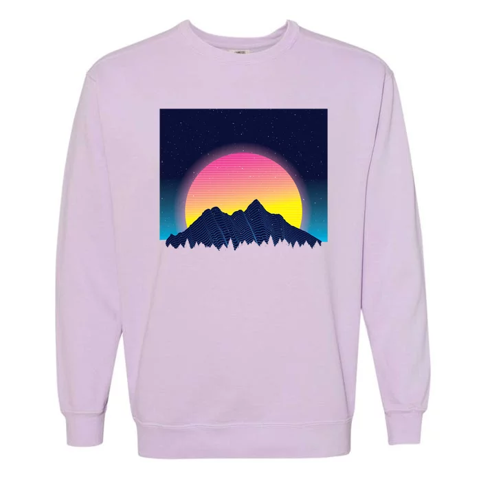 Retrowave Mountains Garment-Dyed Sweatshirt