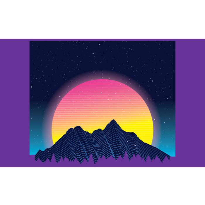 Retrowave Mountains Bumper Sticker