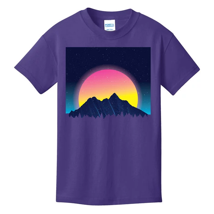 Retrowave Mountains Kids T-Shirt