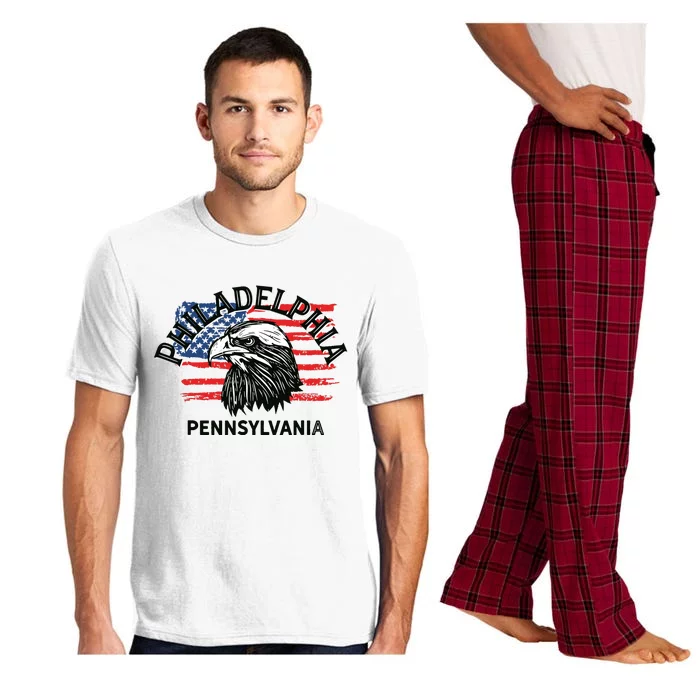 Retro Eagle Usa Flag Pennsylvania Vintage Philadelphia Pajama Set