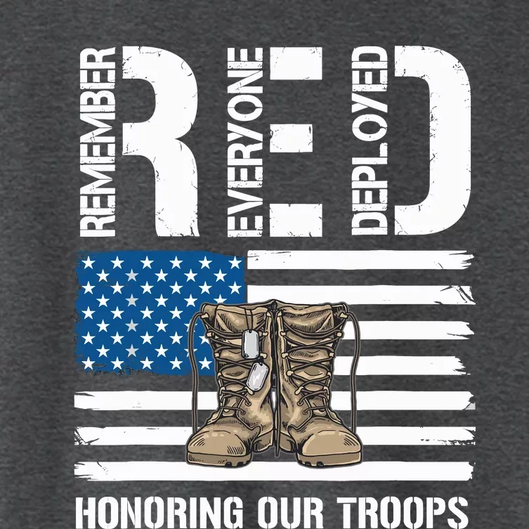 Remember Everyone Veteran Deployed Red Friday Military Women's Crop Top Tee