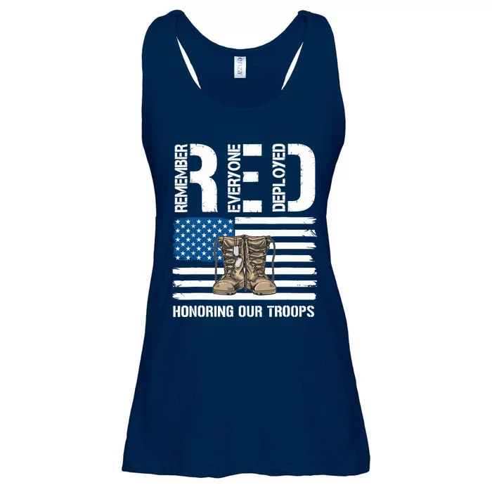 Remember Everyone Veteran Deployed Red Friday Military Ladies Essential Flowy Tank