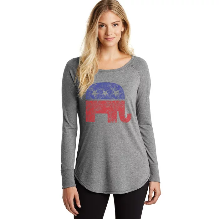 Republican Elephant Vintage Logo Gift Women's Perfect Tri Tunic Long Sleeve Shirt