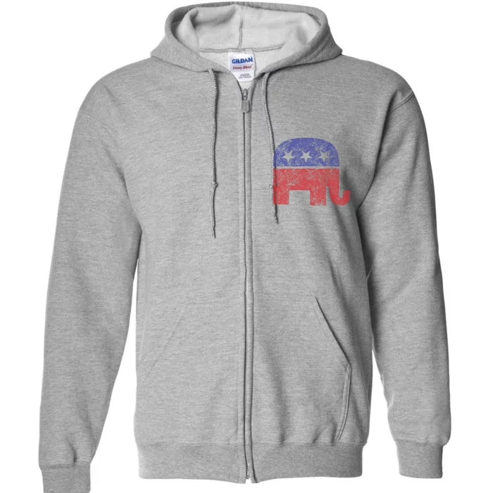 Republican Elephant Vintage Logo Gift Full Zip Hoodie