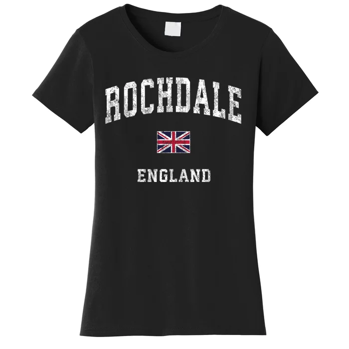 Rochdale England Vintage Athletic Sports Women's T-Shirt