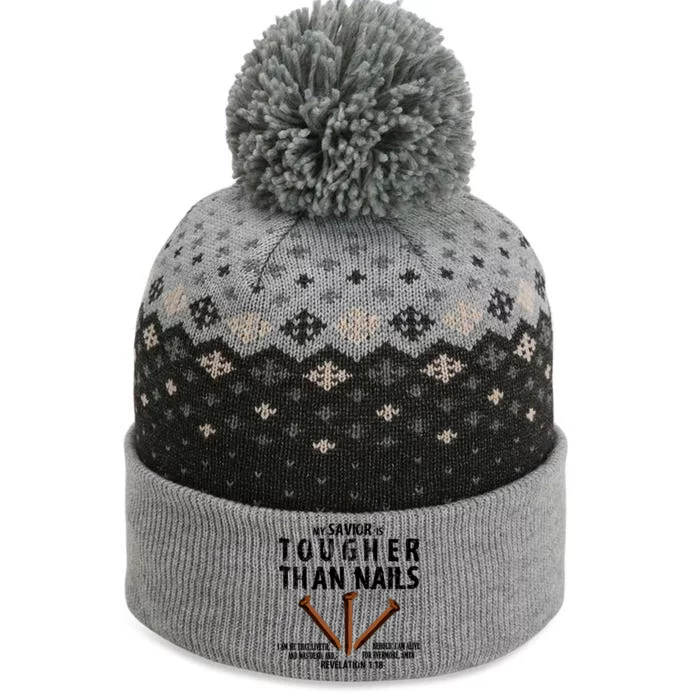 Revelation My Savior Is Tougher Than Nails The Baniff Cuffed Pom Beanie