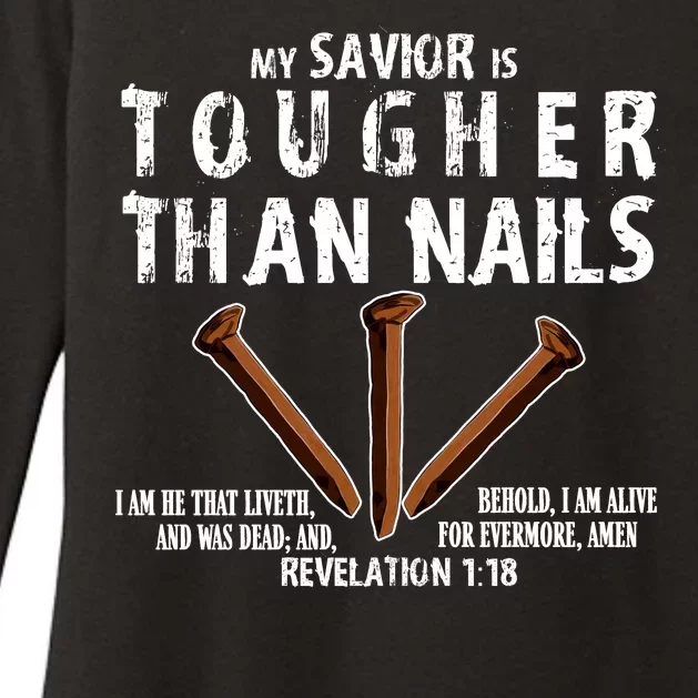 Revelation My Savior Is Tougher Than Nails Womens CVC Long Sleeve Shirt